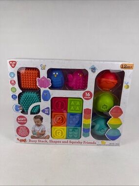 Busy Stack Shapes & Squishy Friends - Multicolor Sensory Building Set